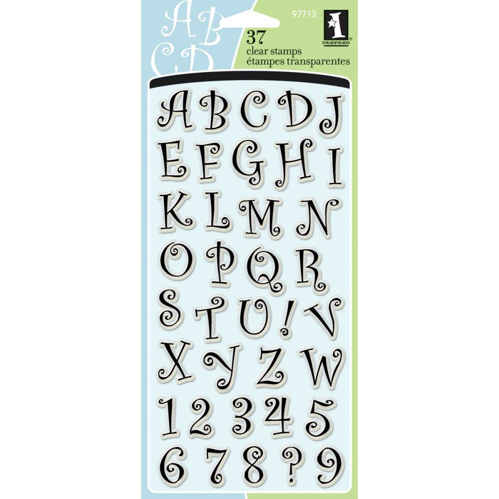 Sellos de polímero Alfabeto y Numeros / Curly Q Alphabet 97713 Descontinuado Inkadinkado