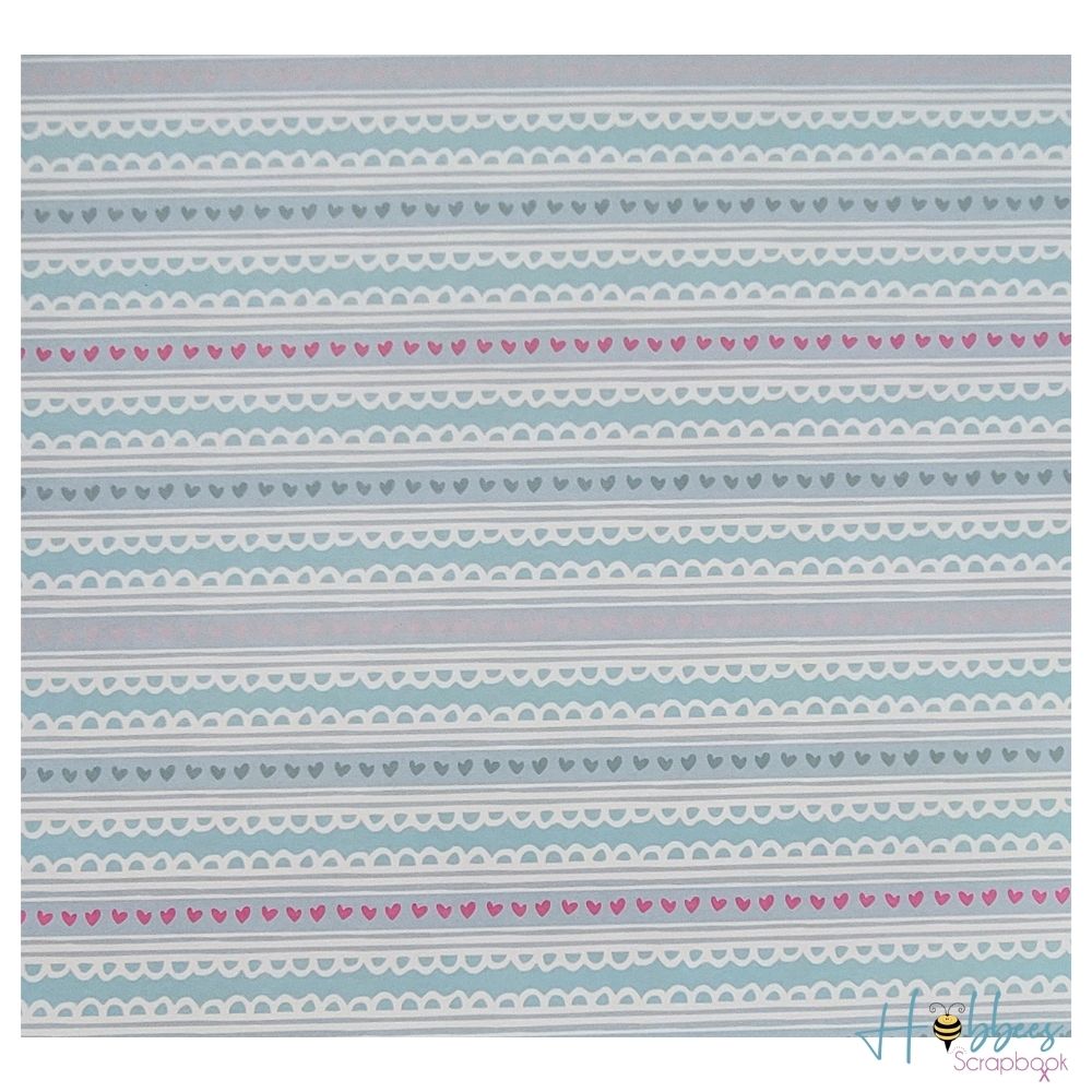 Doodle Hearts Paper Pack / 12 Hojas Decoradas Corazones y Garabatos  K &amp; Company