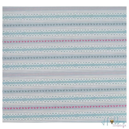 Doodle Hearts Paper Pack / 12 Hojas Decoradas Corazones y Garabatos  K &amp; Company