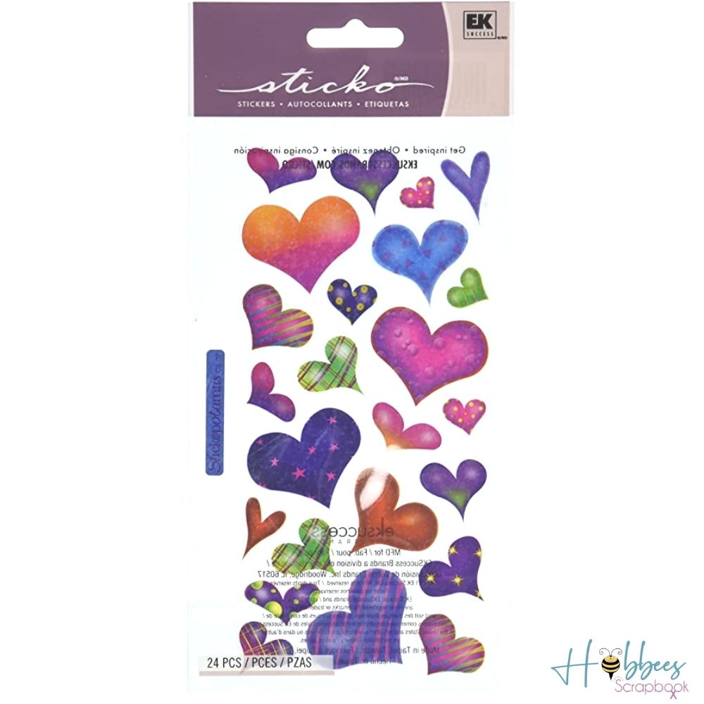 Sparkle Hearts Stickers / Estampas de Corazones Brillantes