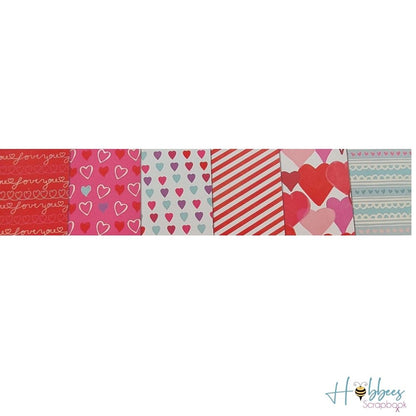 Doodle Hearts Paper Pack / 12 Hojas Decoradas Corazones y Garabatos  K &amp; Company