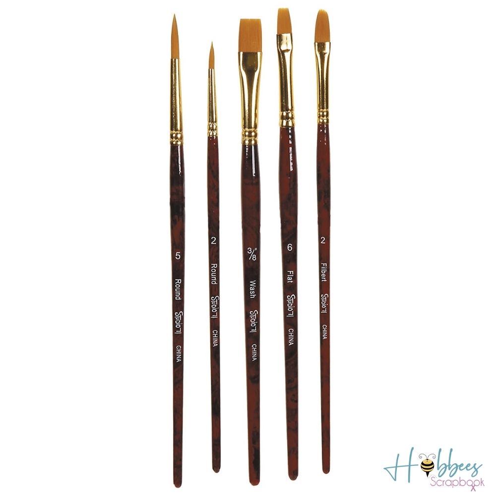 Studio 71 Golden Taklon Brush Set / Set de Pinceles Sintéticos Pinceles y Brochas Darice