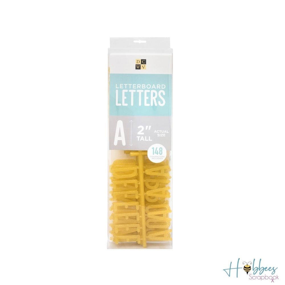 DC Letterboard 2" Letters Glitter Gold / Letras Purpurina Dorada Para Tablero