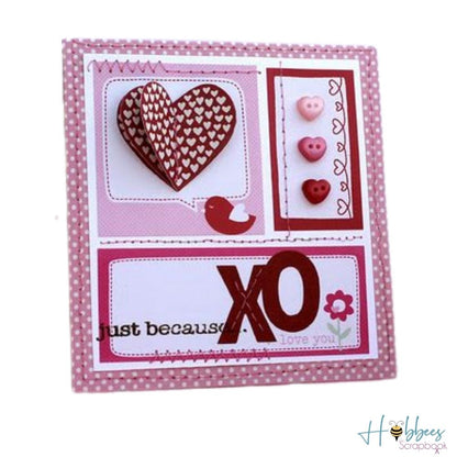 With Love Paper / 1 Hoja Cartulina Doble Cara Corazones Descontinuado Pebbles