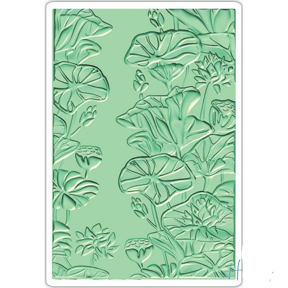 3D Textured Impressiones Lily Pond / Folder de Grabado Estanque de Lirios Folders de Grabado Sizzix