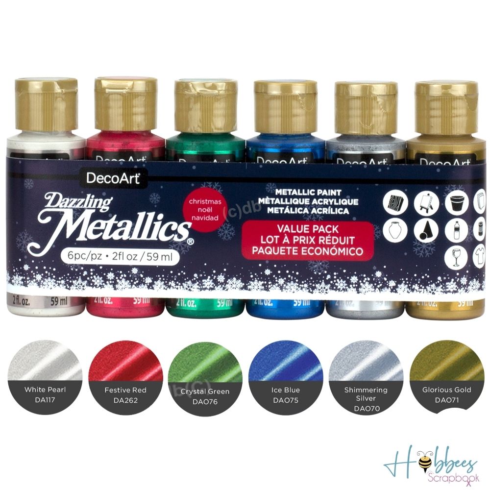 Christmas Dazzling Metalic / Pinturas Acrílicas Metálicas Descontinuado DecoArt