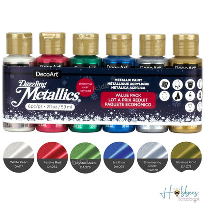 Christmas Dazzling Metalic / Pinturas Acrílicas Metálicas Descontinuado DecoArt