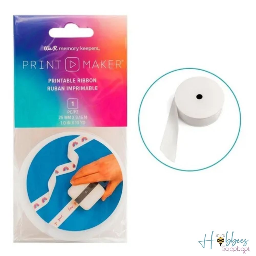 PrintMaker White Cotton Ribbon / Listón de Algodón Blanco PrintMaker