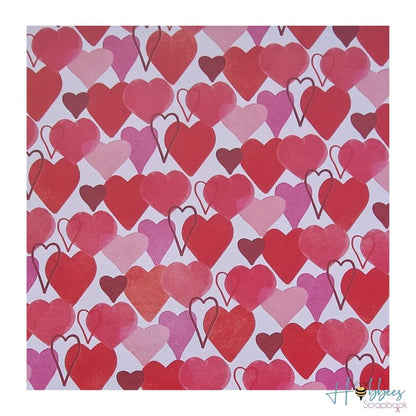 Doodle Hearts Paper Pack / 12 Hojas Decoradas Corazones y Garabatos  K &amp; Company
