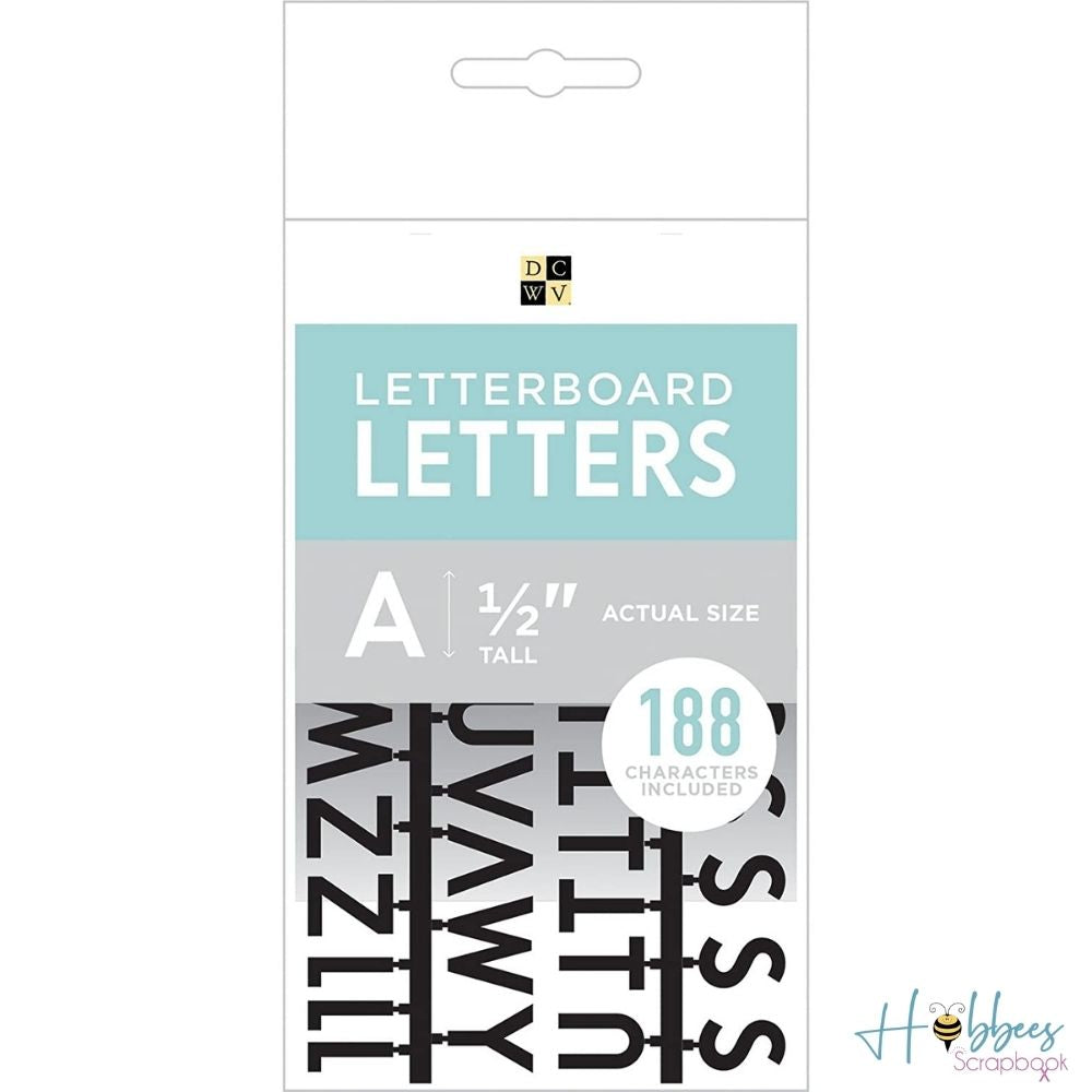 DC Letterboard 1/2" Letters Black / Letras Negro Para Tablero