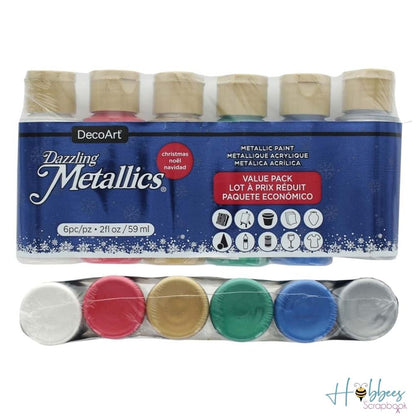 Christmas Dazzling Metalic / Pinturas Acrílicas Metálicas Descontinuado DecoArt