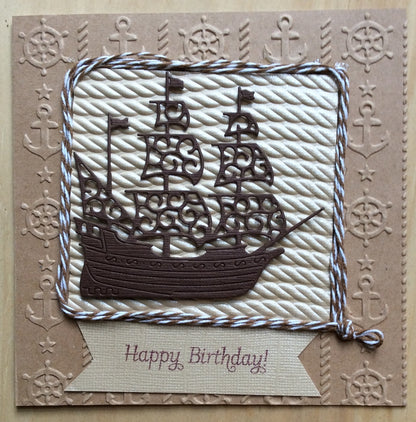 Nautical Theme Embossing Folder / Folder de Grabado Náutico Descontinuado Darice