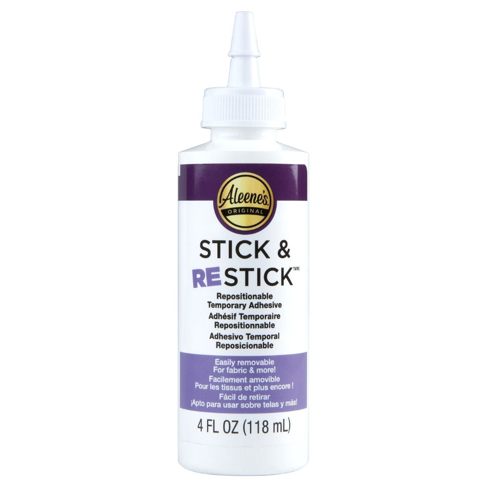 Stick & Restick Adhesive / Adhesivo Reposicionable para Telas