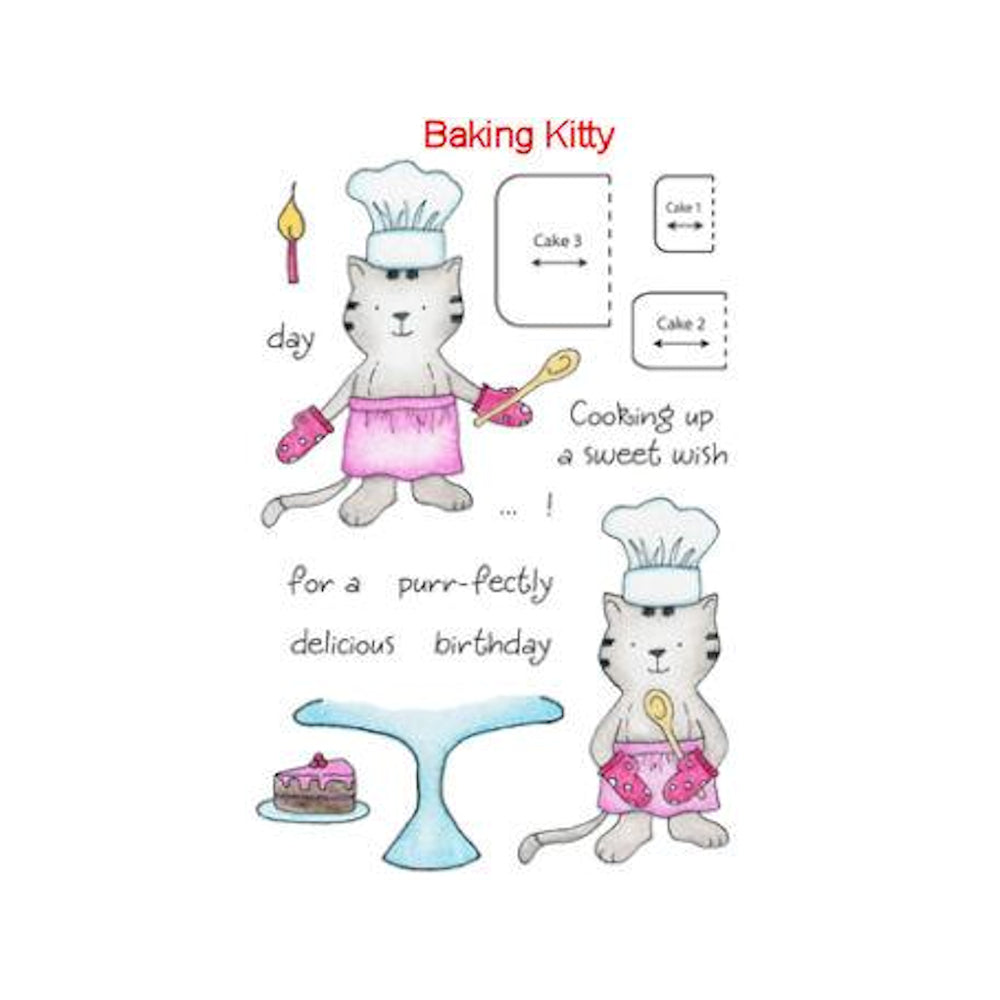 Baking Kitty Stamps / Sellos de Polímero Gato Cocinando Descontinuado Honey Pop