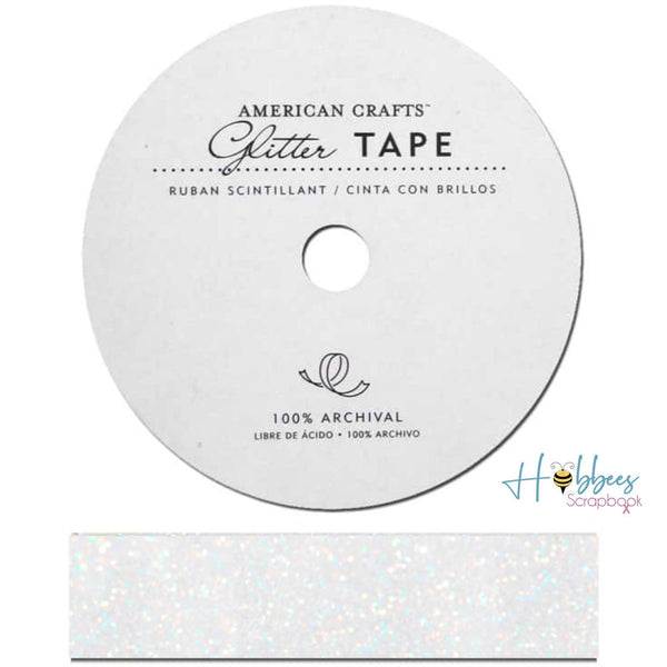 Cinta Adhesiva Tape Blanca Brillitos Glitter Decor Scrapbook Hobbees
