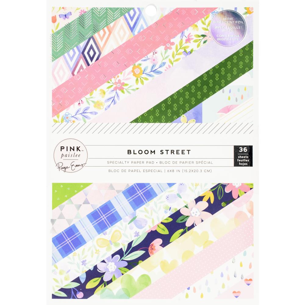 Bloom Street Paper Pad 6x8&quot; / Block de Papel Floreciendo Papel Pink Paislee