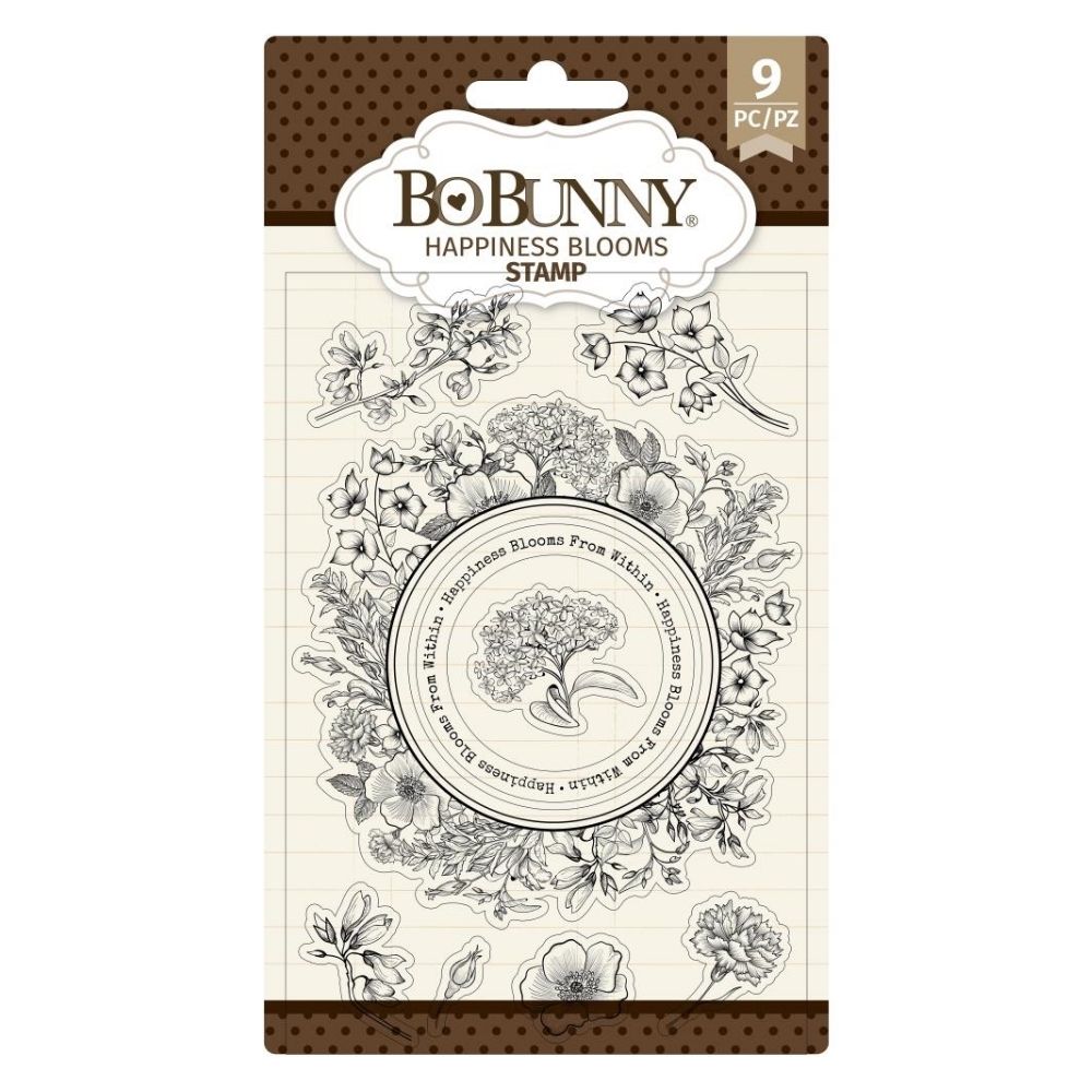 Happiness Blooms Stamps / 9 Sellos de Flores