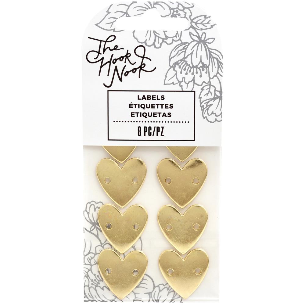 Sew-On Project Labels / Botones Decorativos de Corazones Dorados Adornos / Embellishments The Hook Nook