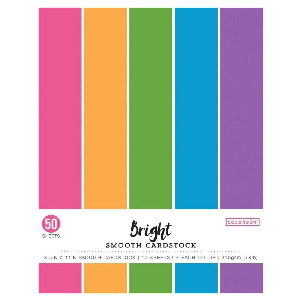 Bright Smooth Cardstock / Block de Cartulina Multicolores 8.5 x 11