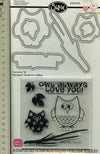 Autumn Owls Dies &amp; Stamps / Set de Suajes y Sellos de Polímero de Búhos de Otoño