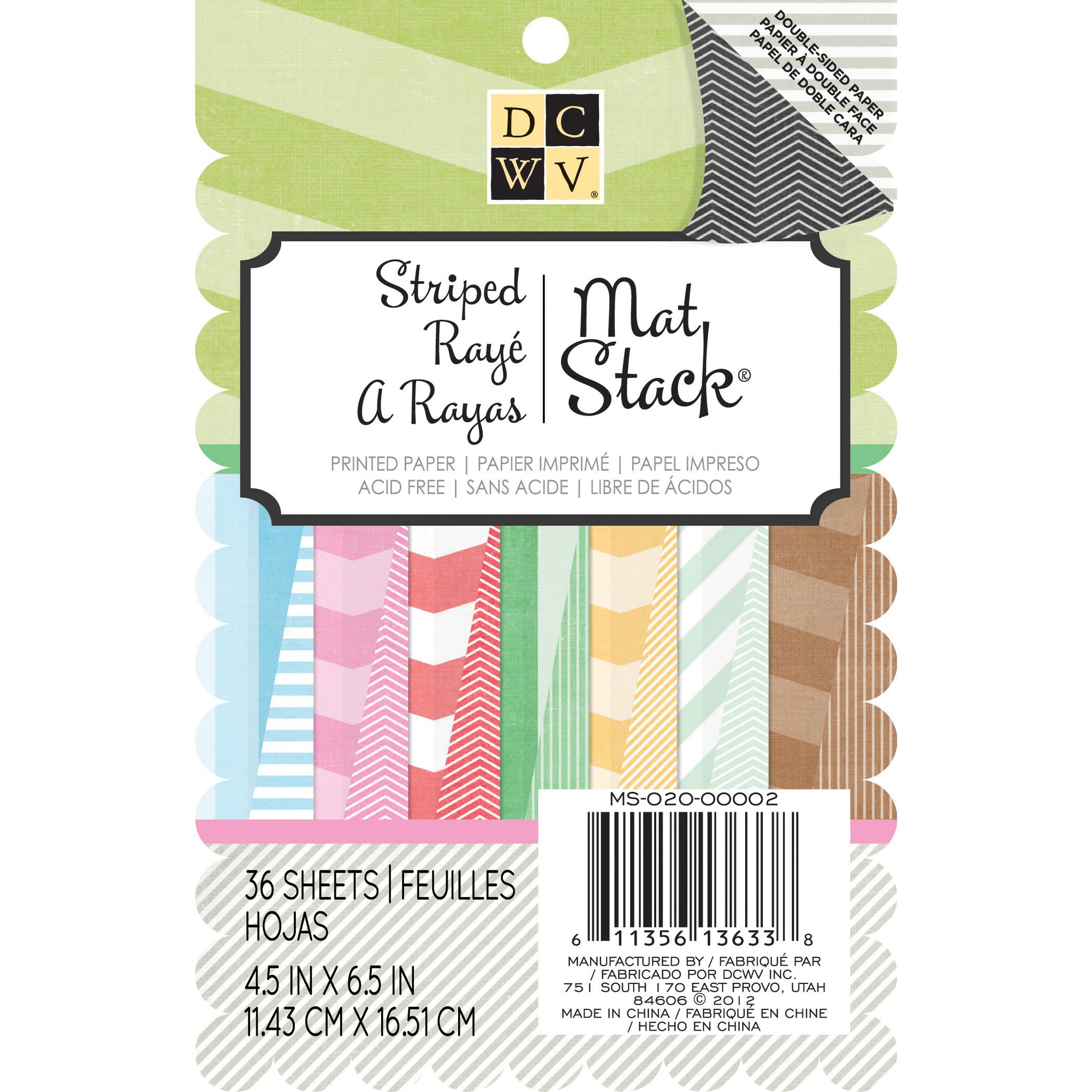 Striped Mat Stack / Block de Papel de Rayitas Doble Cara