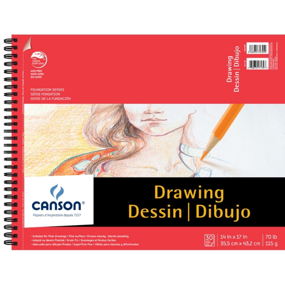 Foundation Drawing Pad 14 x 17" / Block de Dibujo Blanco Descontinuado Canson