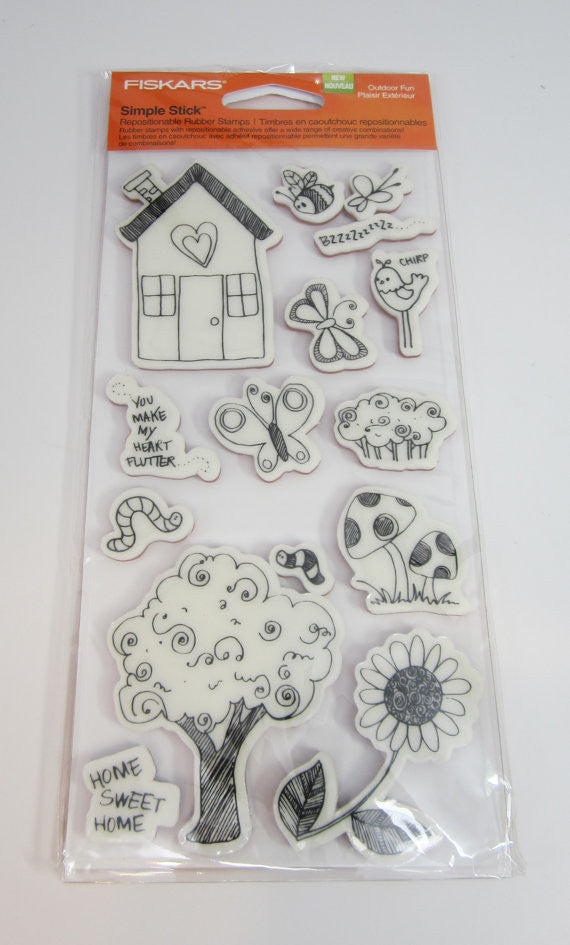 Sellos de Goma Cling Jardin con Casa / Outdoor Fun 03-013376 Descontinuado Fiskars
