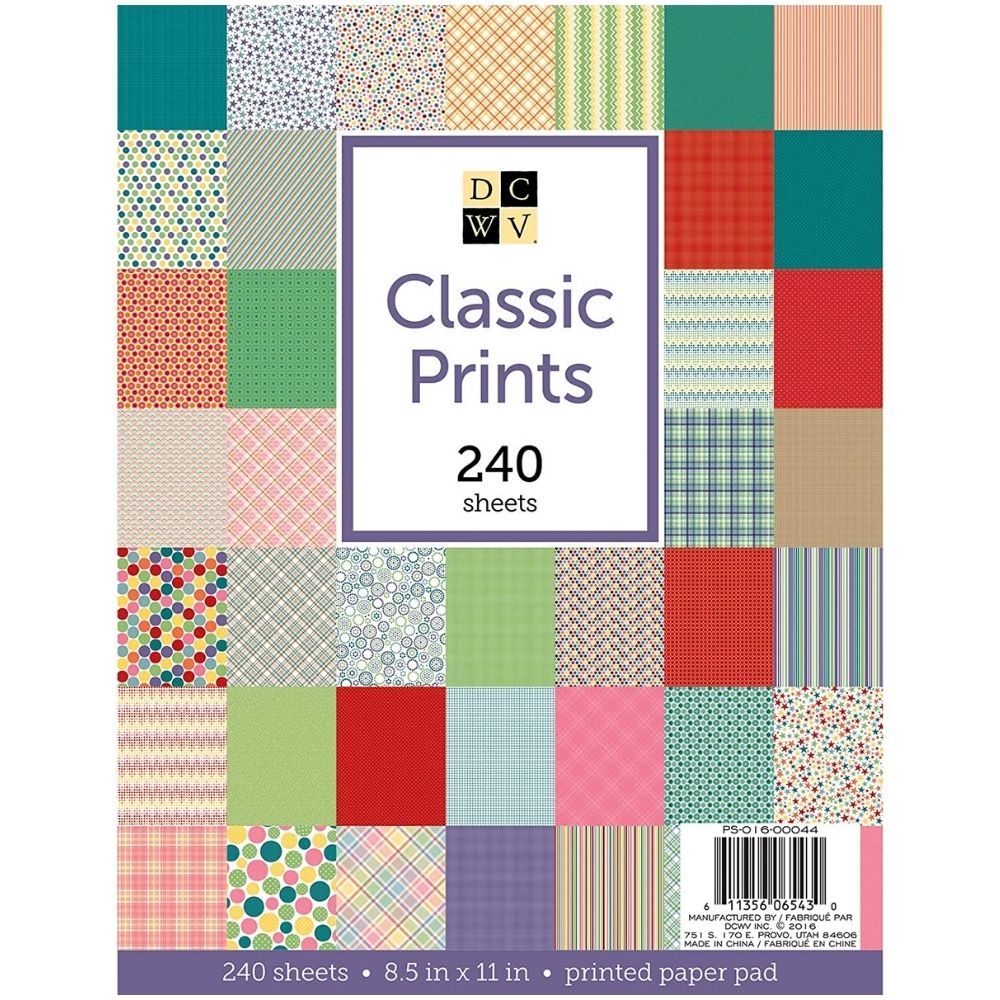 Classic Prints Paper Block 8.5 x 11" / Block de Papel Patrones  DCWV