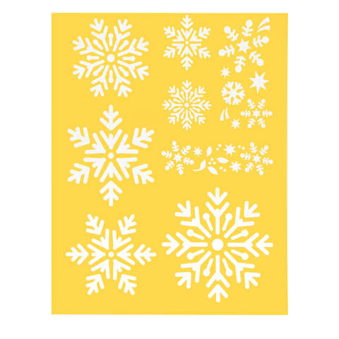 Assorted Snowflakes Stencil / Esténcil de Copos de Nieve