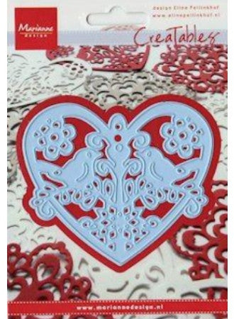 Suaje de corte de corazón con pájaros / Creatables Winter Bird Descontinuado Marianne design