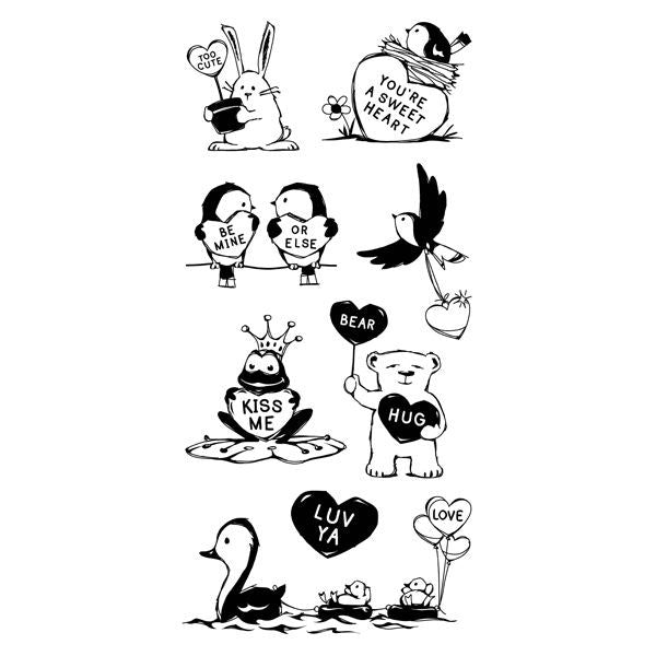 Sellos de Polímero de Animales con Corazon / Animal hearts 99646 Descontinuado Inkadinkado
