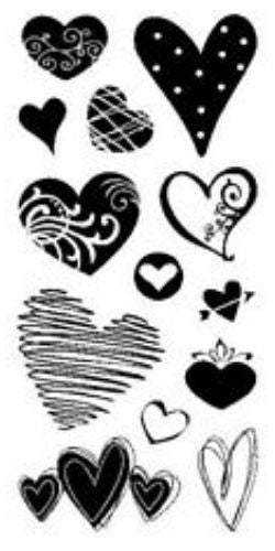 Sellos de Polímero de Corazones / Hearts 97637 Descontinuado Inkadinkado