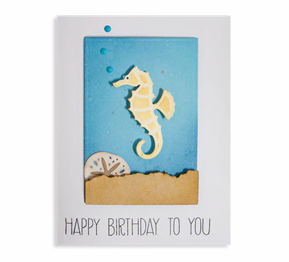 Shapeabilities Die D-Lites Seahorse &amp; Sand Dollar / Suaje de Caballito de Mar y Conchita Descontinuado Spellbinders