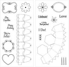 Clear Stamps Paper Sculptures / Sellos para crear Cajitas de Papel Descontinuado Inkadinkado