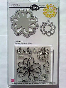 Set de Suajes y Sellos de Polímero de Flores / Flower Doodle Dados de Corte / Suajes / Troqueles Sizzix