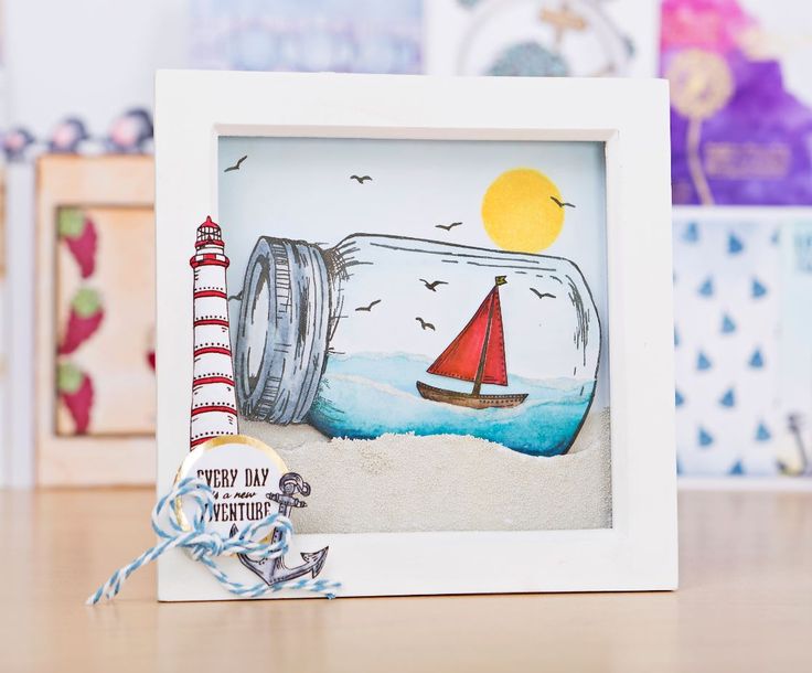 Stamps Ahoy Matey / Sellos de Barco y Faro Descontinuado Hunkydory