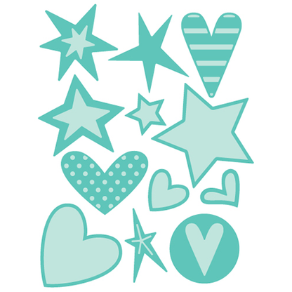 Stars Hearts Dies / Suajes de Estrellas y Corazones Descontinuado Cuttlebug