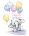 Bella With Balloons / Sellos de Polímero de Elefante con Globos