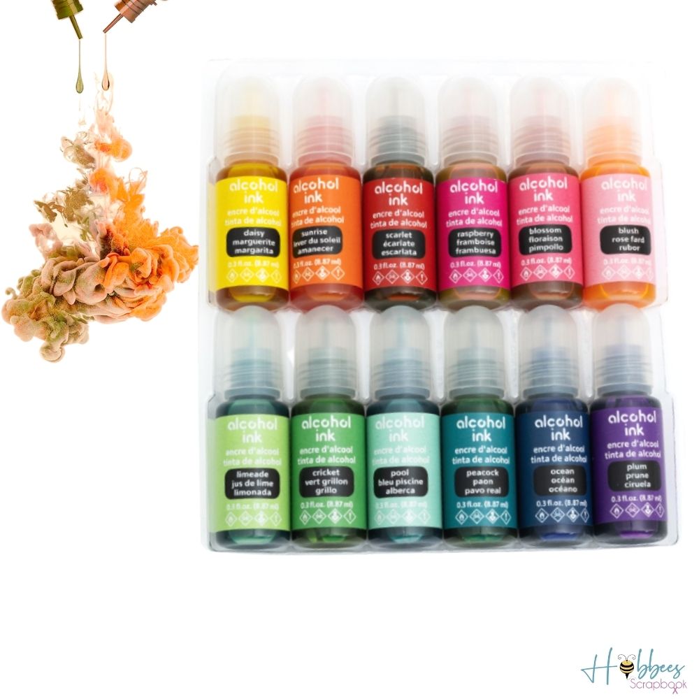 Alcohol Inks 12 Value Pack / Paquete 12 Tintas Alcohol Tintas al Alcohol American Crafts