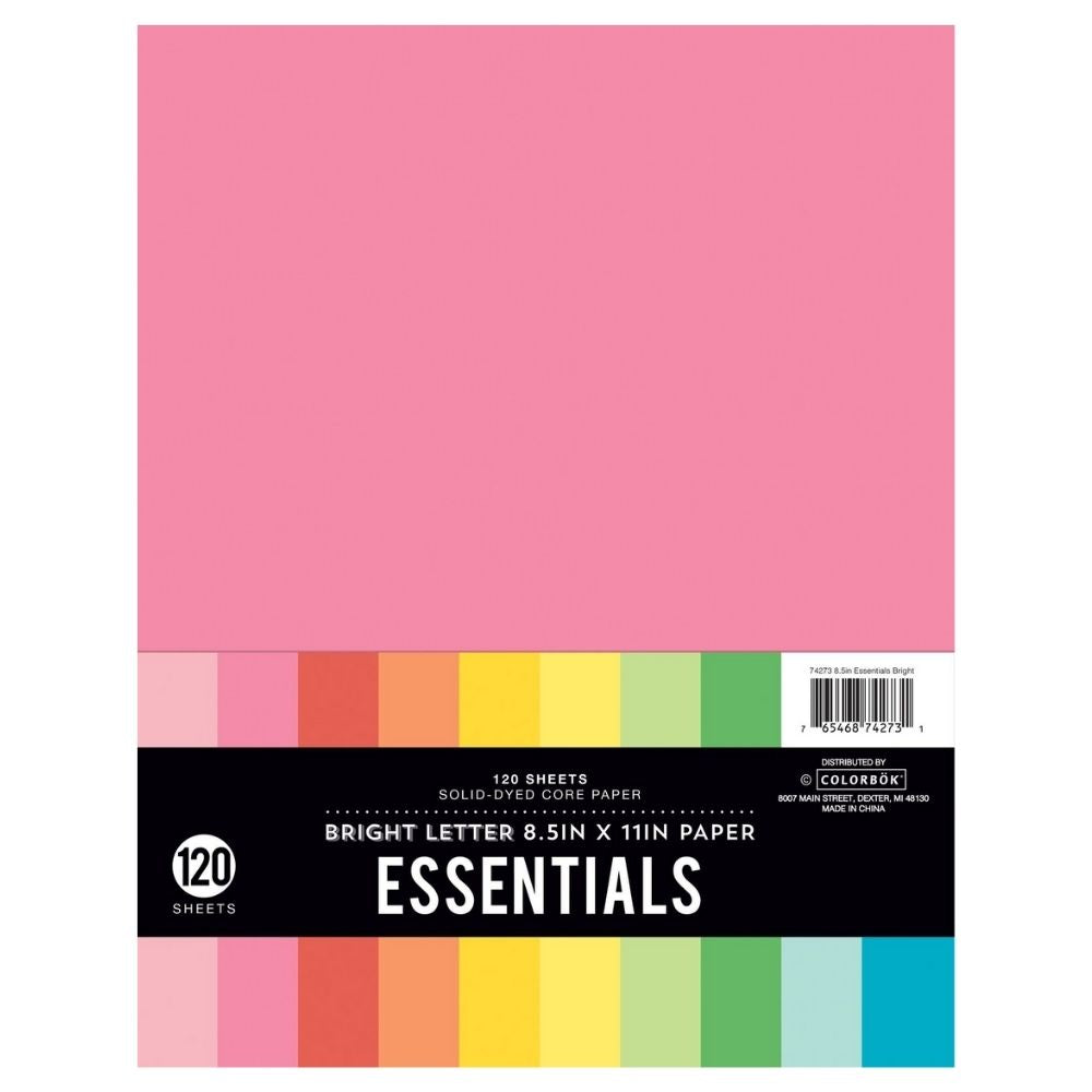 Essentials Paper 8.5 x 11" Pack  / 120 Hojas de Colores Tamaño Carta