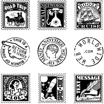 Sellos de Polímero Estampilla  / Postage Inchie Bundle Descontinuado Inkadinkado