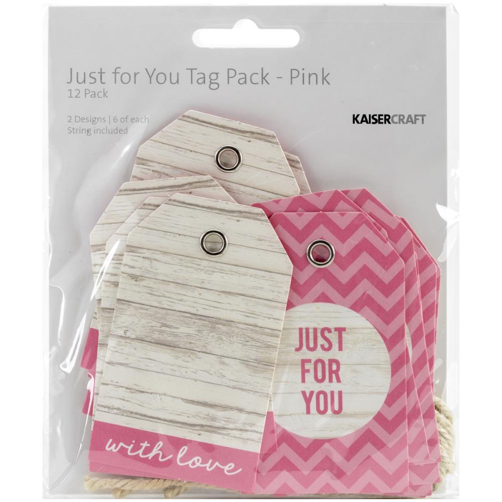 Kaisercraft Tags W/String Pink / Paquete de Etiquetas Rosa