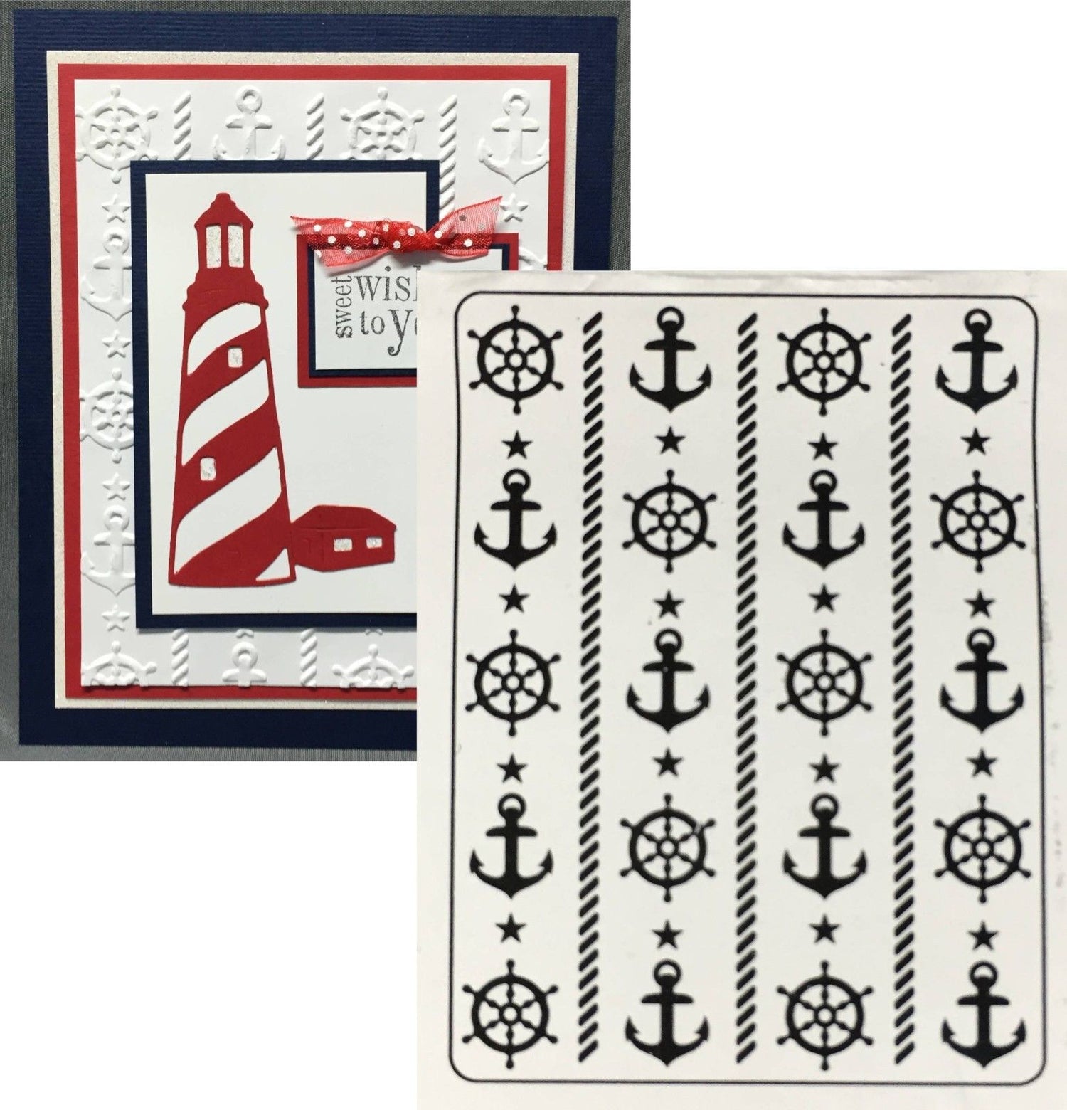 Nautical Theme Embossing Folder / Folder de Grabado Náutico Descontinuado Darice