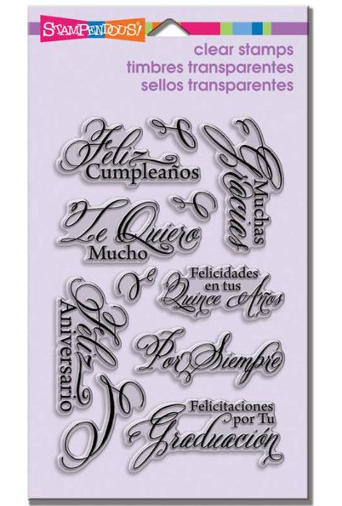 Spanish Greetings / Sellos de Polímero Frases en Español 2 Descontinuado Stampendous