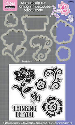 Floral Dies &amp; Stamps / Set de Suajes y Sellos de Flores Descontinuado Sizzix