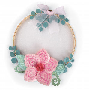 Framelits Die &amp; Stamp Set Eucalyptus &amp; Flourish / Suaje y Sello de Eucalipto y Flores Descontinuado Sizzix