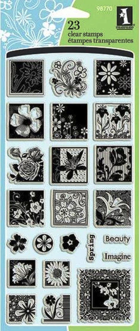 Sellos de polímero Timbre Postal / Flower Garden 98770 Descontinuado Inkadinkado