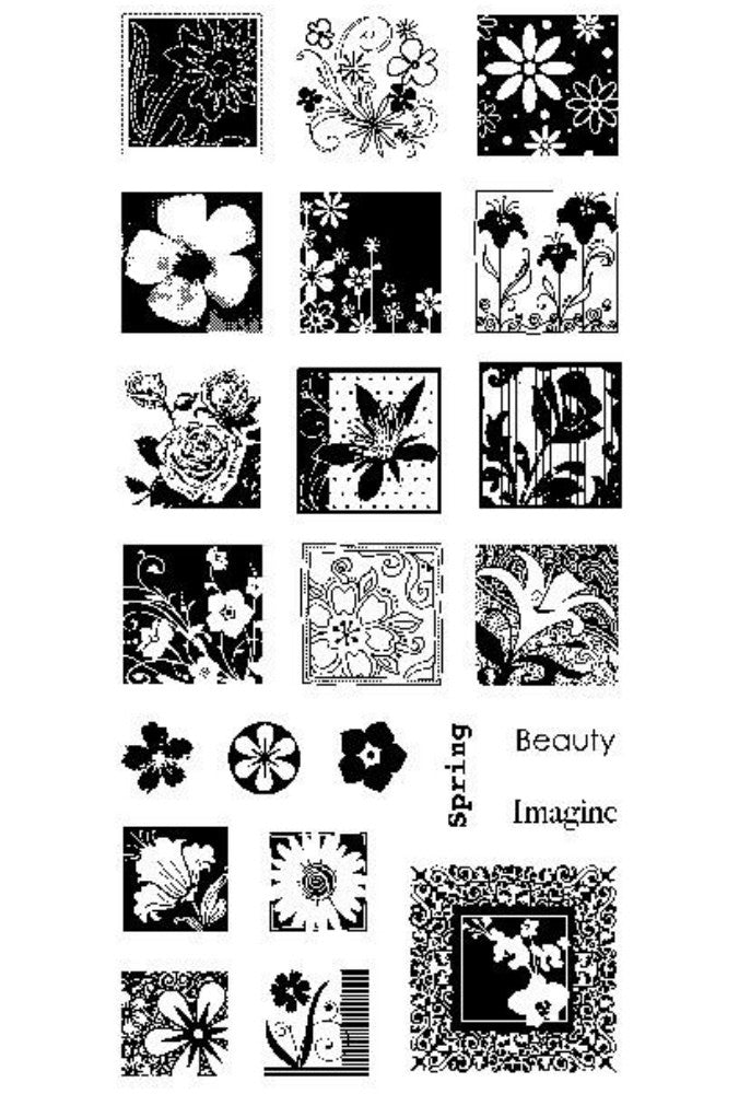 Sellos de polímero Timbre Postal / Flower Garden 98770 Descontinuado Inkadinkado
