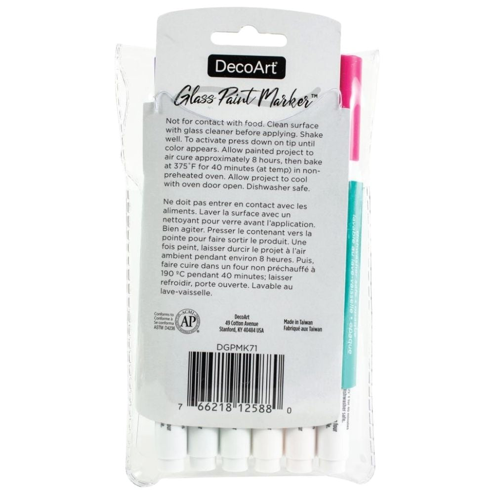 Opaque Glass Paint Marker Multi-Pack / Marcadores para Vidrio y Cerámica Descontinuado DecoArt