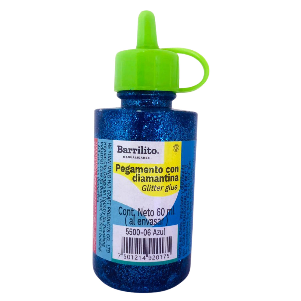 Pegamento Diamantina Fina Color Azul Descontinuado Barrilito